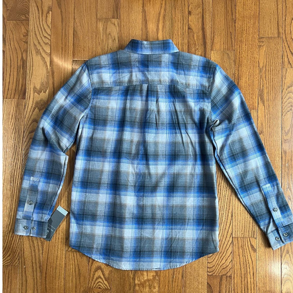NWT Men’s Free Country Flannel Shirt in Cool Blue Plaid, Small - Picture 9 of 16